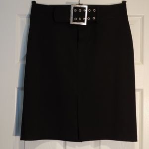 Vertigo Black Pencil Slit Skirt Buckle